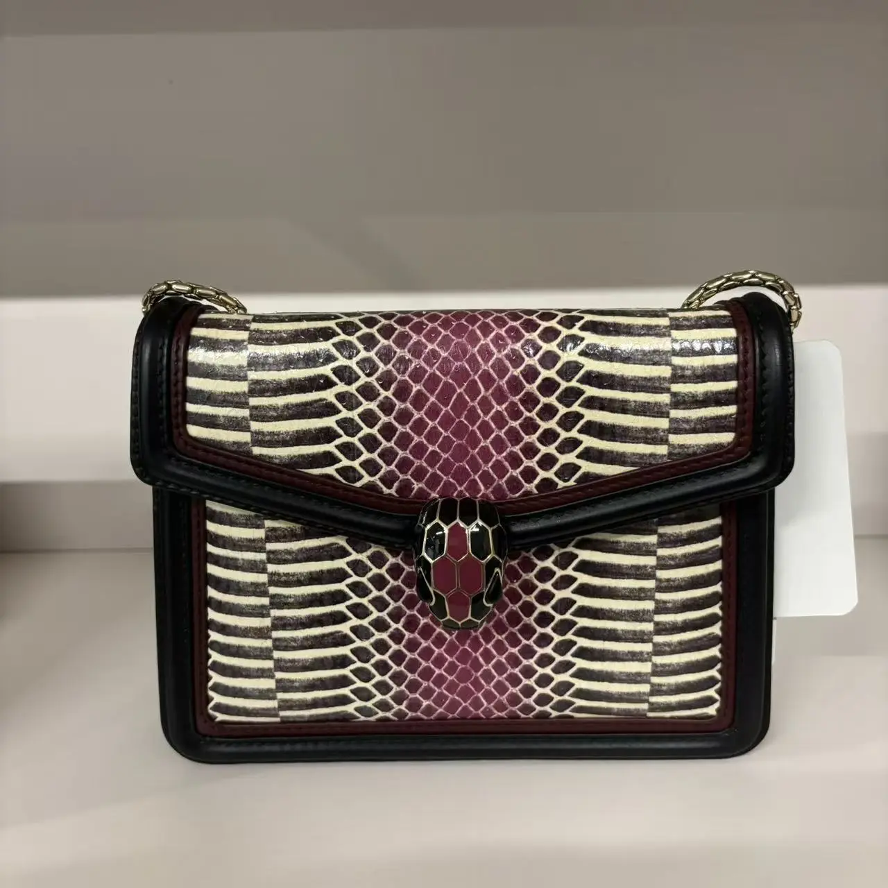 Pre-owned Bvlgari Serpenti Forever Python Shoulder Bag