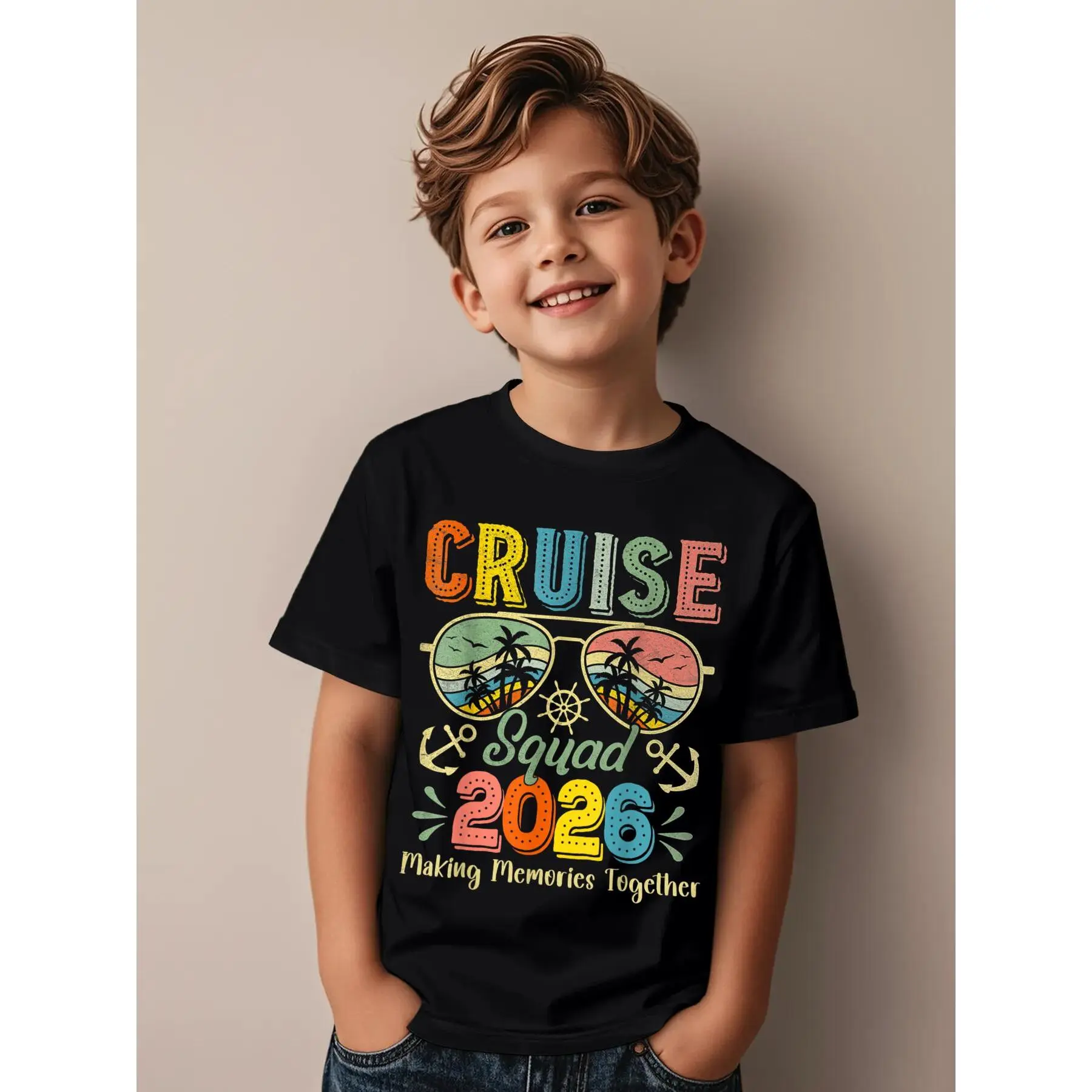Cruise Squad 2026 Family Group Matching Summer Vacation Novelty Awesome Graphic Kid T-Shirt Fashion Kid T Shirts Trending Tops Tees for Kid