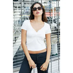 John Galt Women's White Gina Cinched Top