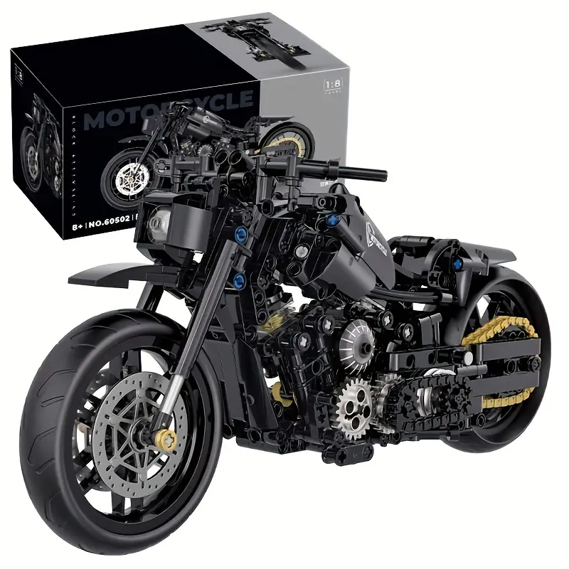 586-Piece 1:8 Tech Motorcycle Building Blocks – DIY Assembly Model Kit, Compatible with 4.9mm Bricks, Perfect Gift for Thanksgiving, or Birthdays