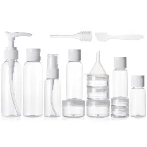 16 count Travel Size Toiletry Bottles Set, Tsa Approved Clear  Makeup Liquid Containers with Zipper Bag