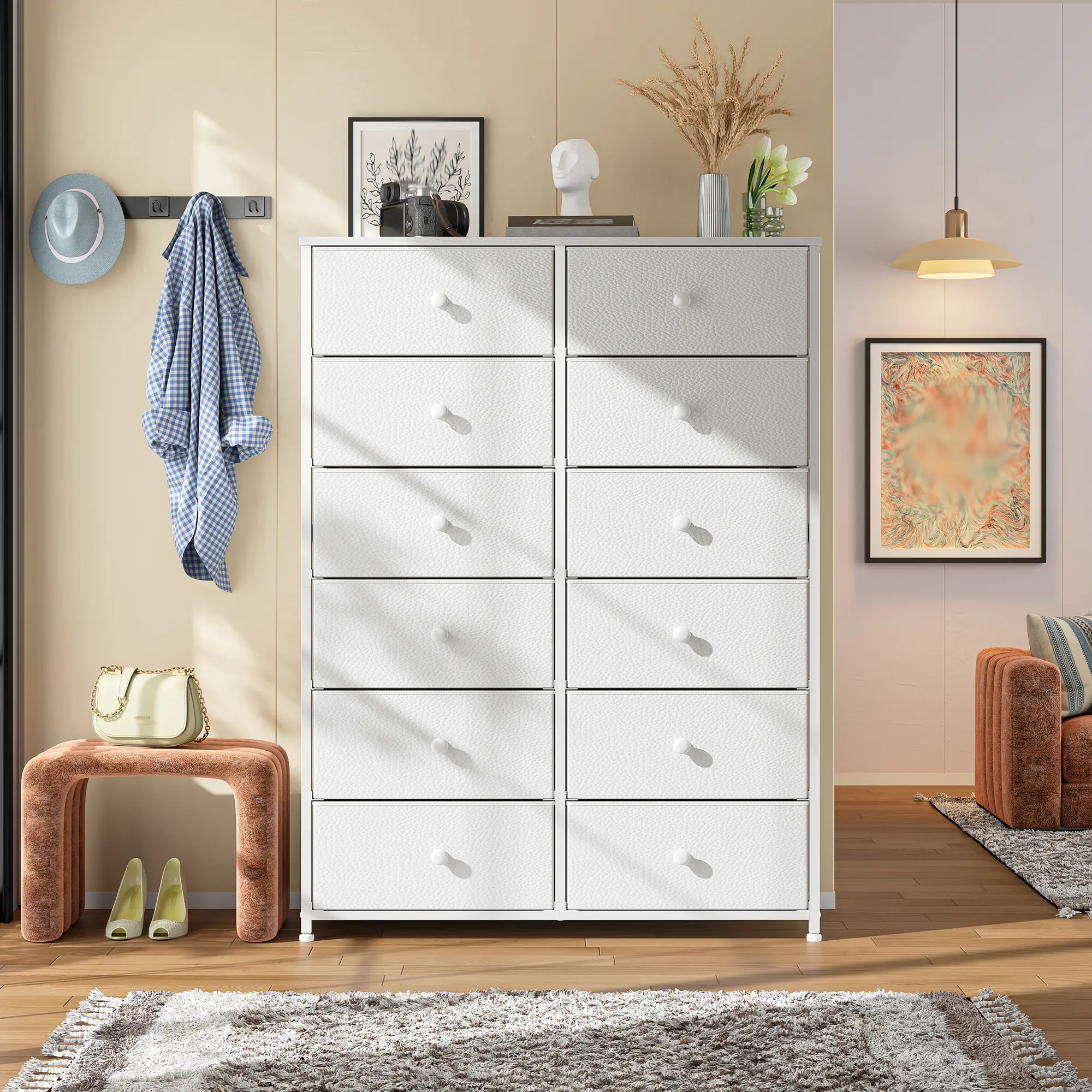 12 Drawers-White