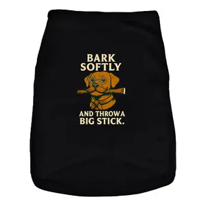 🐕 Presidential Pup Tank - "Bark Softly & Throw a Big Stick" - Viral Dog Shirt - Teddy Roosevelt Quote - Funny Pet Apparel