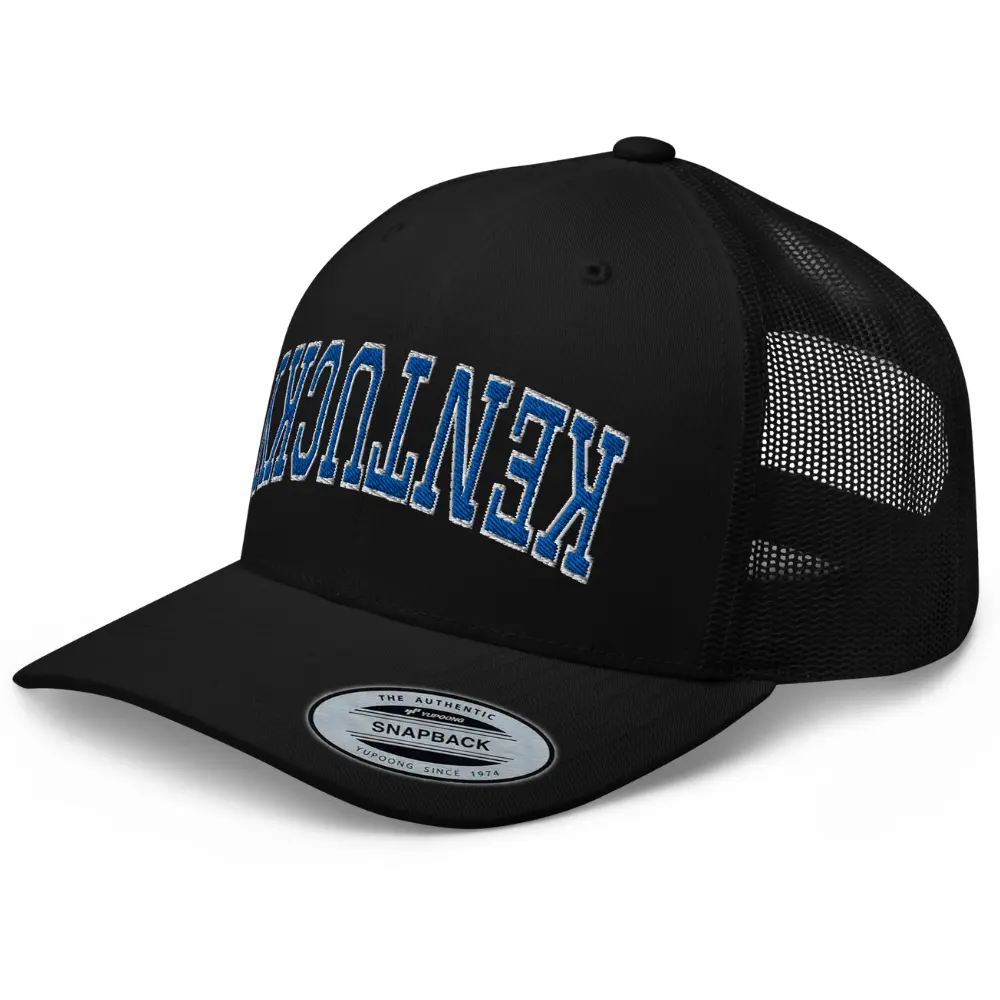 RIVEMUG NX Upside Down Kentucky Embroidered Curved Bill Trucker Hat Mid Crown Adjustable Cap