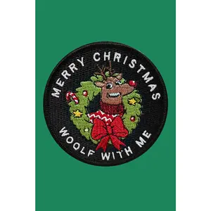Velcro Patch Reindeer Merry Christmas