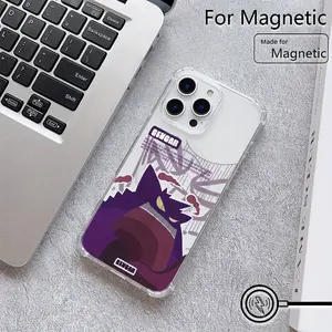 Charming G-Gengar Phone Case Suitable for Iphone 16, 15, 14, 13, 12, 11 Pro Max Mini XR XS X 7 8 Plus, Featuring Four-Corner Drop Protection, Transparent, Magnetic, And Soft TPU Back Cover.