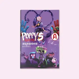 4 Types Drawing Books Horror Game Bobo's Playtime Cartoon Coloring Book Set, Fun Activity for Kids, Horror Theme, Cartoon Characters, Perfect Gift Idea