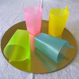 4pcs Integrated Straw Cup Set, Summer Student Drinkware, Juice & Party Water Cups, Portable Outdoor Travel Mug, 360ML Capacity