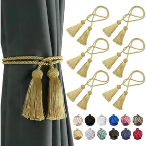 6 Pack Tiebacks Decorative Holdbacks with Tassel (Gold, 6 Pack)