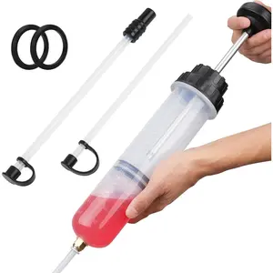 SEDY Fluid Extractor Multi-Purpose Oil Syringe with 500CC, Oil Suction Pump, Manual Extraction and Filling Pump, Automotive Oil Syringe(17.6 Oz./0.45 Qt./500 CC)