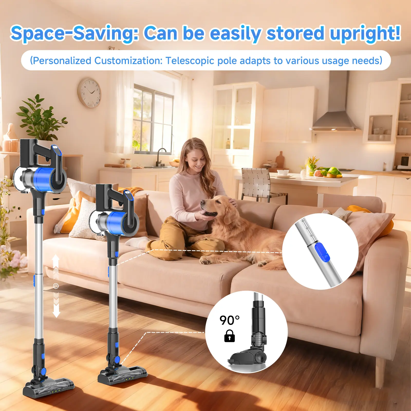 Hearten Cordless Stick Vacuum Cleaner, Lightweight Bagless Vacuum