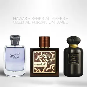 Hawas + Seher Al Ameer + Qaed Al Fursan Untamed Eau de Parfum – 3 x 100ml (3.4 fl oz) – Dynamic Fragrance Trio