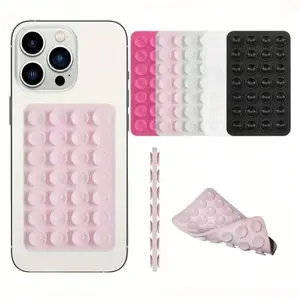 Silicone suction cup mobile phone holder, double-sided non-gripping suction cup holding device, reusable double-sided holder. Suitable for use in makeup, fitness, bathing, in cars and kitchens, multi-functional mobile phone suction cup.