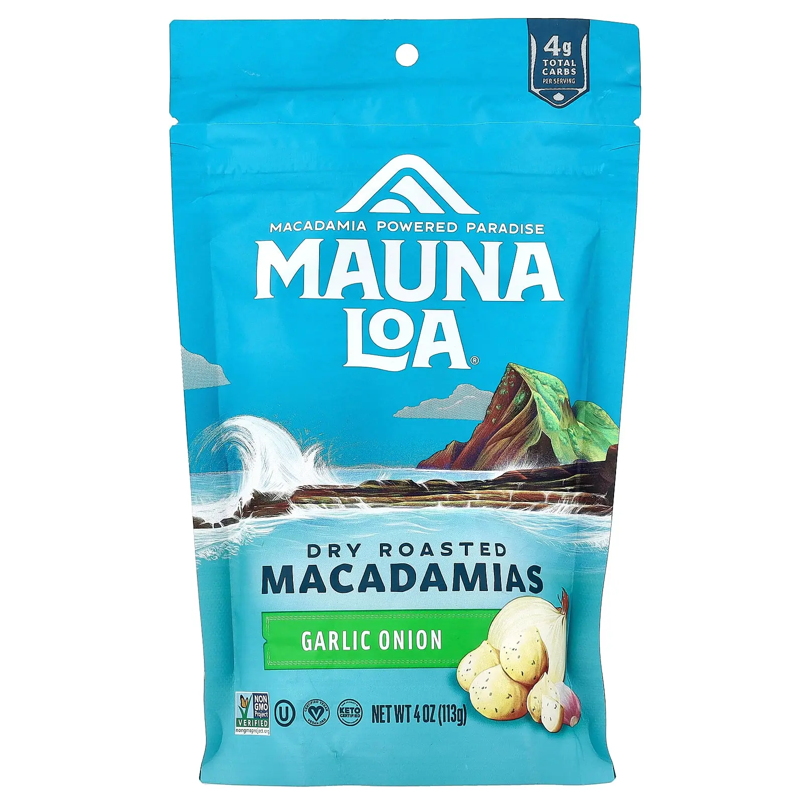 Mauna Loa Dry Roasted Macadamias, Garlic Onion, 4 oz (113 g)