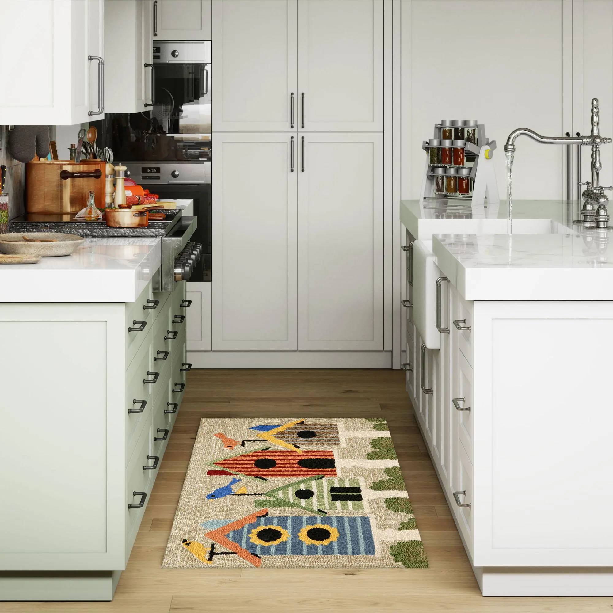 Lush Decor FrontPorch Hand Tufted Durable Area Rug - Indoor/Outdoor, Transitional Casual, Home Decor Mat, Multicolor Patio Rug, Animal-Themed Bird Design, Multicolor Rug