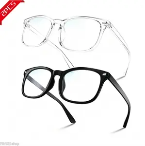 2 Pack Anti Blue Light Eyeglasses Lightweight Square Frames in Black & Clear for Digital Eye Strain Relief Everyday Wear Comfortable Modern Design for Men & Women tiktokshopspringglowup