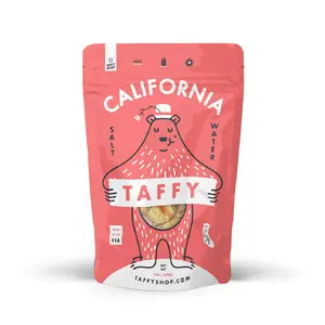 California Taffy Bag 16oz - Classic Taffy Bag Design with Flap Closure and Classic Taffy Color