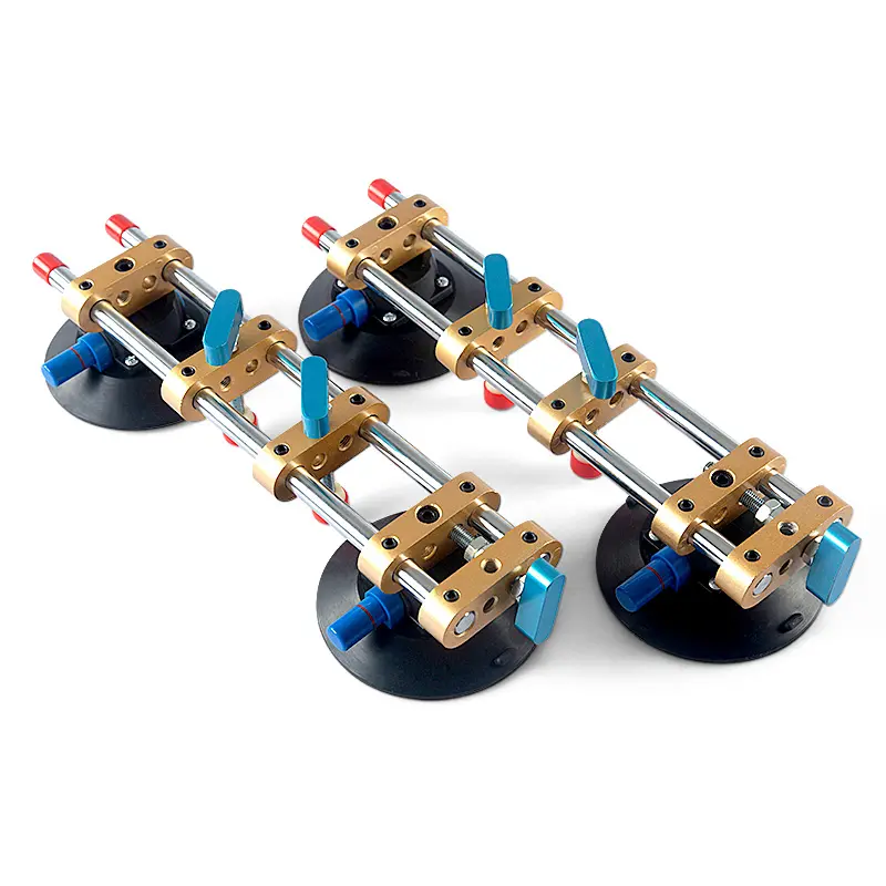 LOZLIN 2PCS 6Inch Stone Seam Leveling Suction Cup Tool Vacuum Suction Clamp for Quartz Slab Granite Marble Countertop Installation with Gap Alignment Tool
