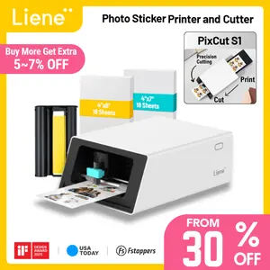 Liene PixCut S1 Photo Sticker Printer & Cutting Machine - All-in-One Sticker Maker Machine for DIY Crafts, Custom, Thermal Dye-Sublimation, 300 DPI Prints, Precise AI Auto-Cutting, AI Design App Support, TechVibes
