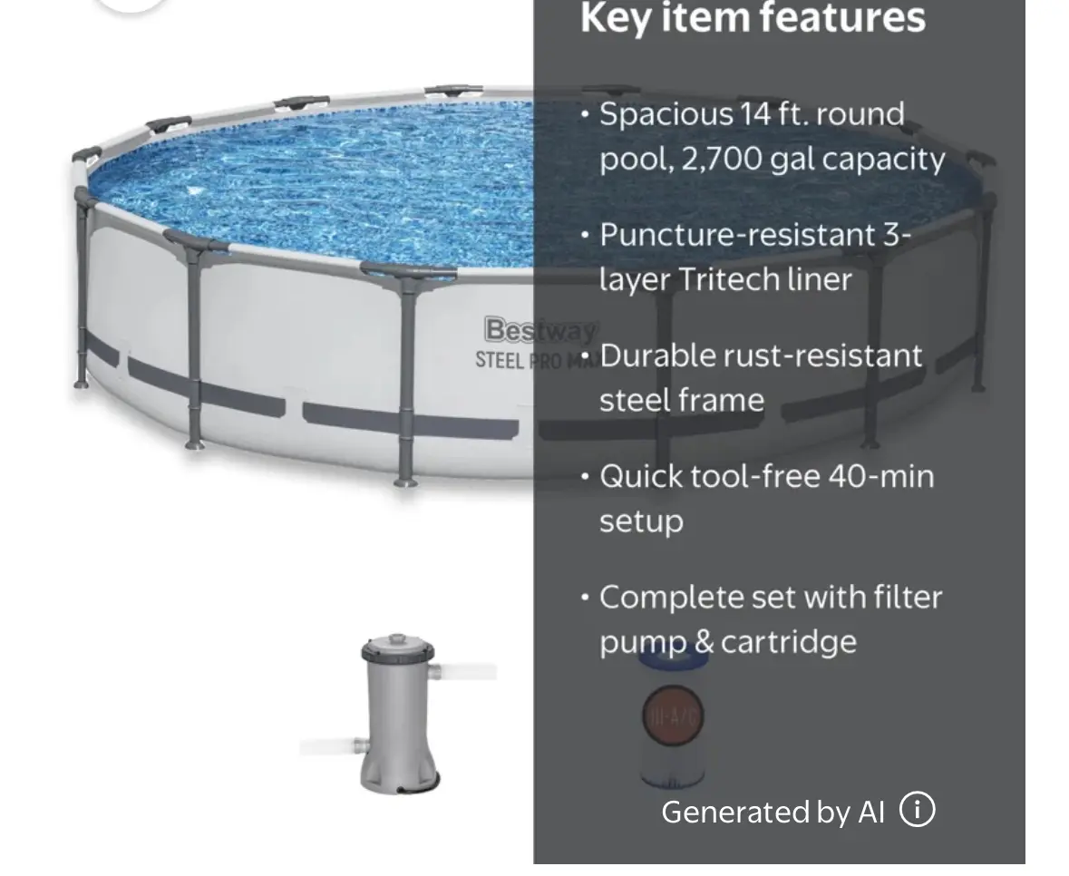 Bestway Steel Pro MAX 14' x 33" Round Above Ground Pool Set