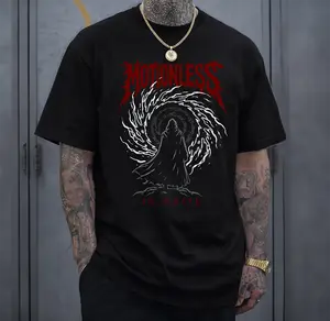 Motionless In White Afraid Of The Dark Band T-Shirt Menswear Top Heavy Cotton Unisex Oversize Metalcore Gothic Industrial Rock Band Vintage Graphic Streetwear Cotton Tee for Men and Women Fans