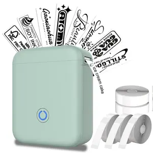 Wireless Portable Thermal Label Maker Printer with 5 Rolls of 12mmx40mm Tape, Smart App Support, 15mm/14mm/12mm Tape Compatibility, Smartphone-Connected for Inventory, Office Use
