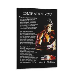 Rocky Balboa Movie Quote Poster Sylvester Stallone Poster Wall Art Canvas Painting Living Room Home Decor