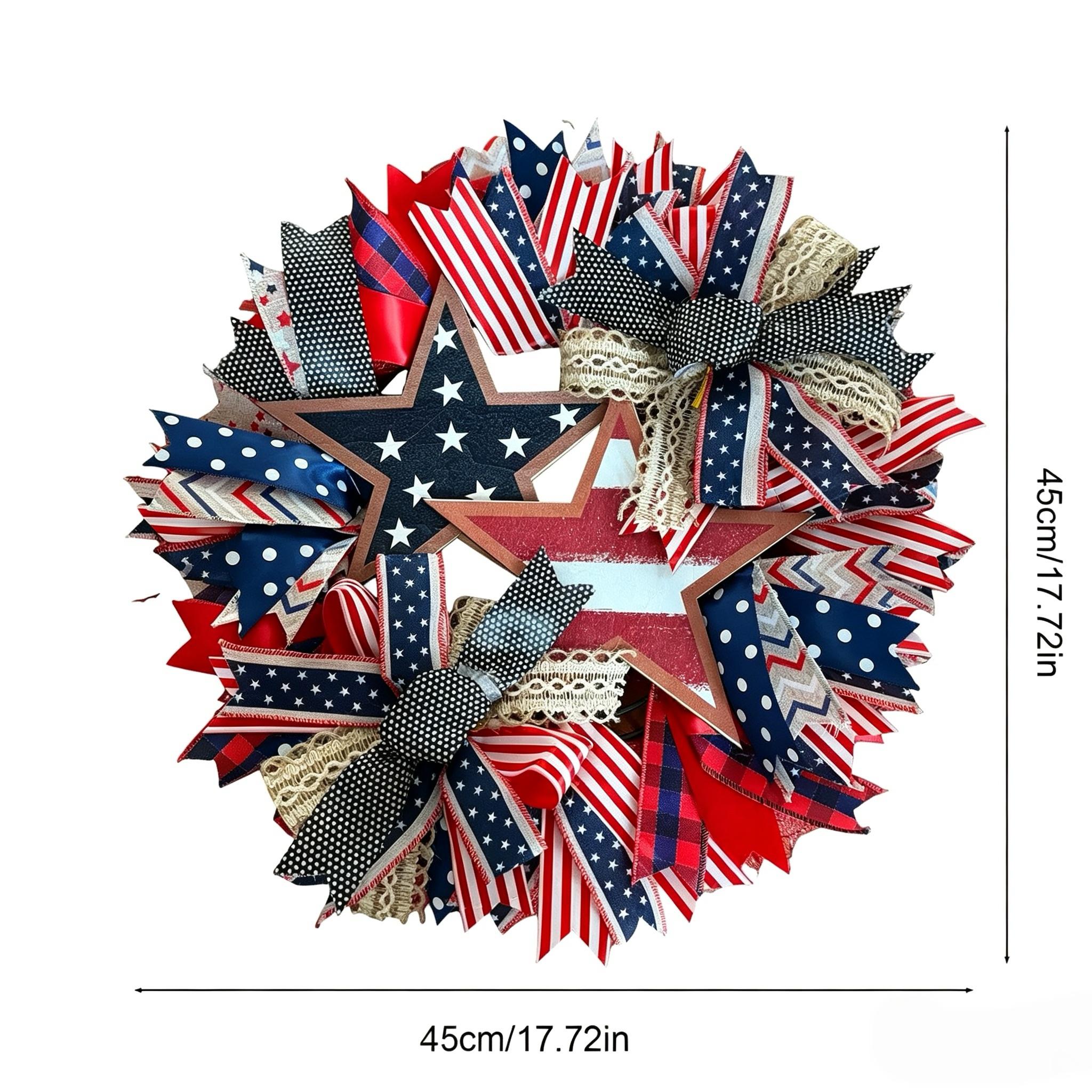 Front Door Decoration, Independence Day/Memorial Day Summer Outdoor Wreath