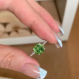Green Diamond Gift Ring For Women