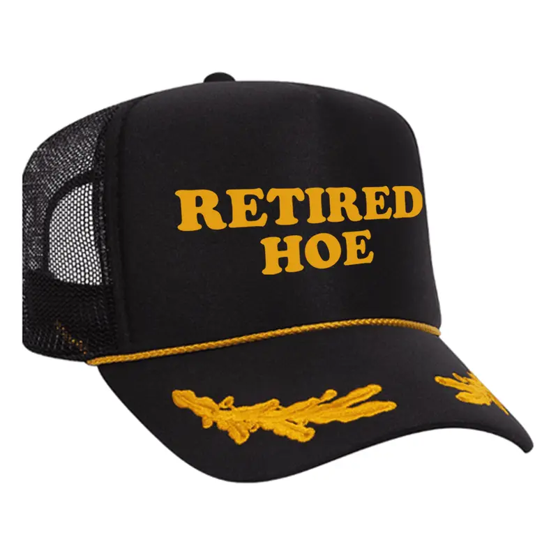 Retired Hoe Foam Trucker Hat - Adjustable Trucker Caps, Coloured Bright Breathable Vented Hats