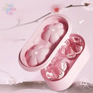 Cherry Blossom Ice Cube Tray, Silicone Sakura Ice Mold with Storage Box, Creative Flower Ice Maker for Whiskey, Cocktails, Coffee, DIY Ice Cubes for Home Bar, Party