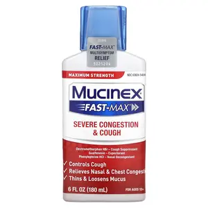 Mucinex Fast-Max Severe Congestion & Cough, Maximum Strength, For Ages 12+, 6 fl oz (180 ml)
