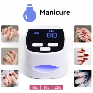 Portable Mini Nail Curing Lamp with Digital Display and USB Charging, Gel Curing Lamp for Home and Salon Use, Hardening Gel Nails