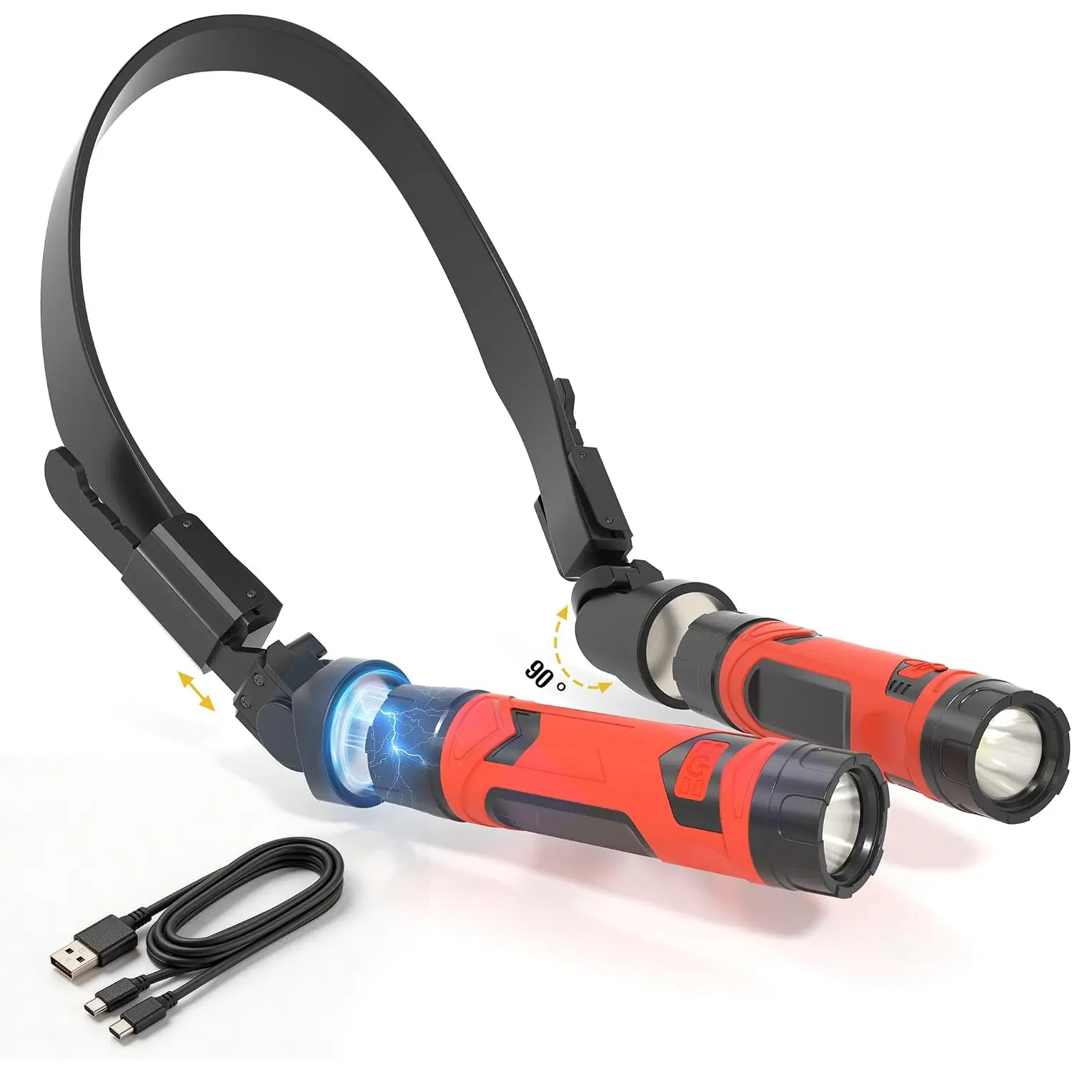 N1 800 Lumens Rechargeable LED Neck Light Detachable Flashlights