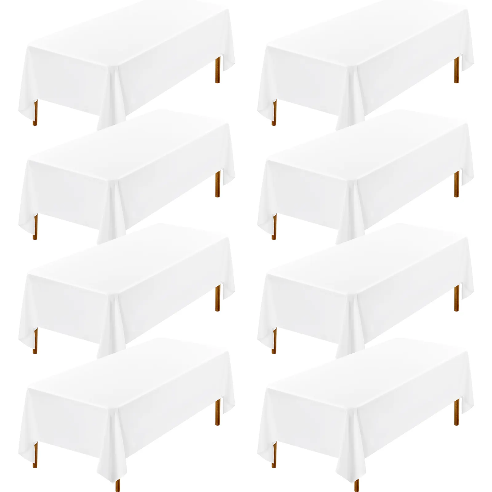 8 Pack White Rectangle Tablecloths 60x102 Inch for Wedding Reception Graduation Party Baby Shower Bridal Shower Table Decor Wedding Table Setup Summer Table Setup Banquet Event Outdoor Garden Party Mother’s Day Brunch Party Table Cover #SummerVibes father
