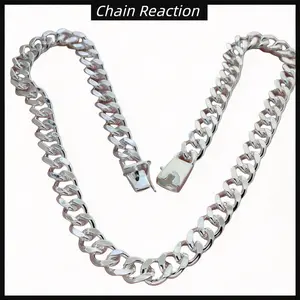 Mens Cuban Link Chain, 925 sterling silver plated Miami Cuban Chain Necklace, 10mm Width, No Tarnish& Durable Hip Hop Mens Jewelry, 21.65"-25.59", Valentine's gift