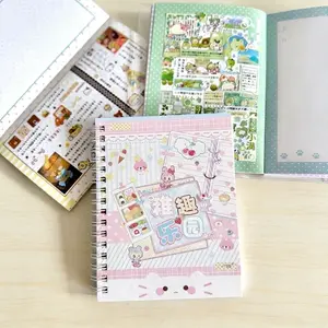 Cute Japanese Style Seven Periods Fun Park Sticker Book, 32 Pcs Adorable Objects Touch Film Matte Cut Stickers, Diary Material Gift, Decoration Supplies