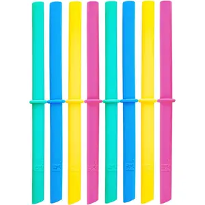 Adult & 's   Straws with Stopper for 12oz &14oz Mason Jars or Tumblers, Pack of 8 Colorful Straws 7.9"