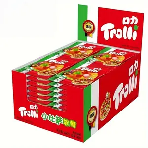 Trolli, pizza-shaped gummy candies, fruit-flavored, beautifully packaged in a 16.9oz box (containing 40 individual packets).