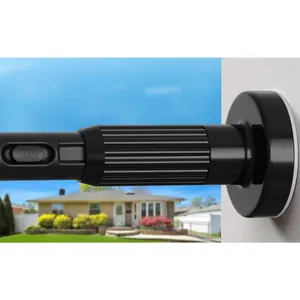 Extra Long 41-165 Inch Heavy Duty No Drilling Tension Curtain Rod, 1.26 Inch Diameter Black Spring Rod for Patio Windows Shower Doorway Outdoor Use