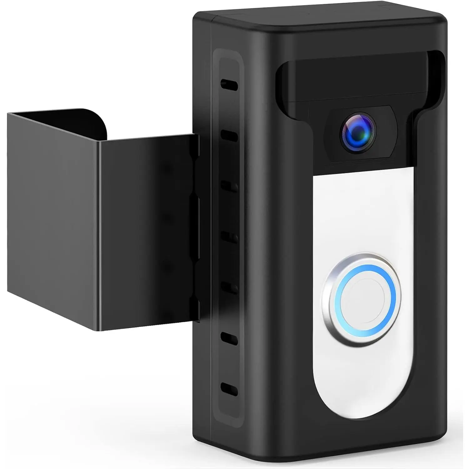 2024 Upgraded Anti-Obstruction Video Doorbell Mount - No-Drill Adjustable Wedge Holder (2.55in W x 5.11in H x 1.14in D) with Fixed Clip for Renters, Home Security Accessory (Not for Doors, Video Doorbell Not Included, Manufacturer Warranty Included), Wall