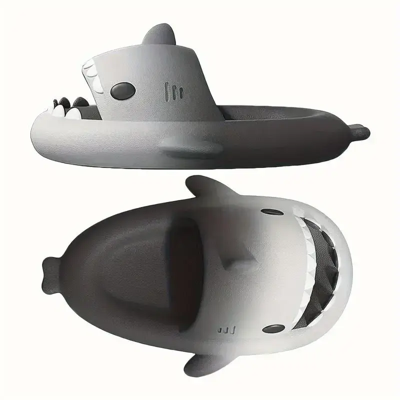 Men's Cute Shark Slides, Casual Non Slip Slippers, Open Toe Shoes For Indoor Outdoor Beach Shower, Spring And Summer Men's Cute Shark Slides, Casual Non Slip Slippers, Open Toe Shoes For Indoor Outdoor Beach Shower, Spring And Summer