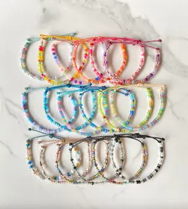 Multicolor Beaded Bracelet/Anklet | Seed Bead Jewelry, Adjustable Beaded Bracelet, Waterproof Beaded Bracelet, Colorful Surfer Bracelet
