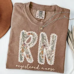 Registered Nurse Shirt, RN Shirt, Gift for Nursing Grad, Comfort Colors Registered Nurse Tshirt, Floral RN Tshirt, Nurse Graduation Gift