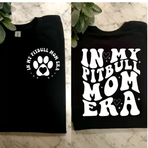 pitbull mom shirt in my pitbull mom era cute popular trending retro wavy lettering dog mom short sleeve tshirt
