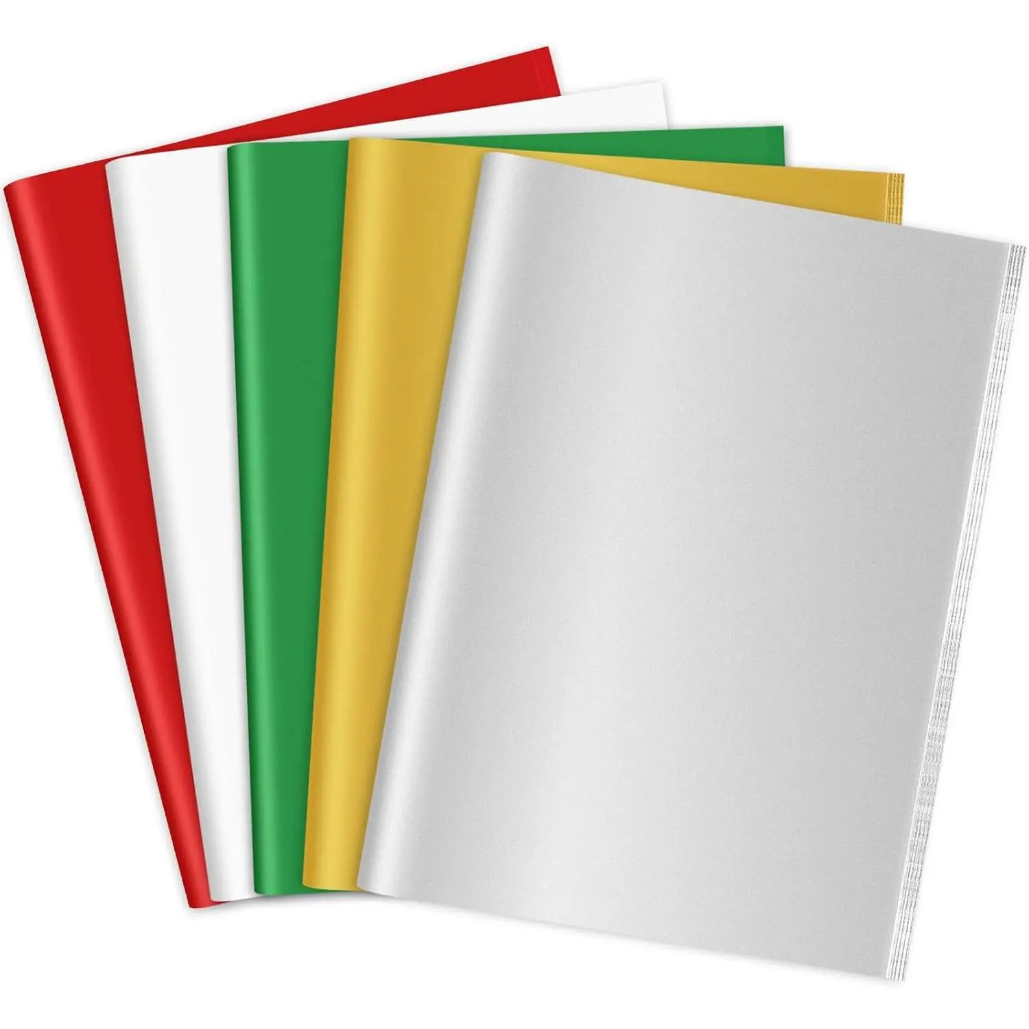 Red,Green,White,Silver,Gold