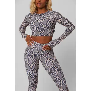 Python Long Sleeve Crop Top