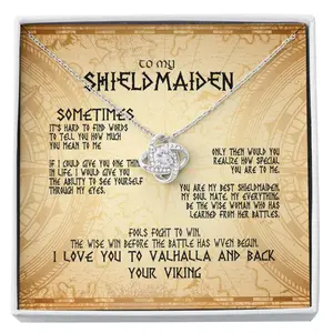 Wife Necklace, Girlfriend Necklace, To My Shieldmaiden Necklace Love Your Viking, Gift For Wife Shieldmaiden, Viking Style Custom Necklace