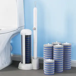 Disposable Toilet Brush Set Brush with Freestanding Holder, 360° Scrubbing for Deep Toilet Clean,Toilet Cleaner, Toilet Brush (Including 54 Replacement Brush Heads),Toilet Cleaner,Bathroom Cleaner,Cleaning Brush Lightweight