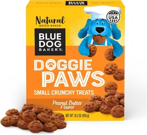 Natural Dog Treats, Doggie Paws, Peanut Butter Flavor, 16.2oz (1 Count)